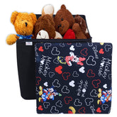 Heart Home Disney Team Storage Stool|Lid Print Foldable Storage Box|MDF Wooden Sitting Stool|Stool for Living Room|Sitting Storage Box|Storage Box for Toys (Black)